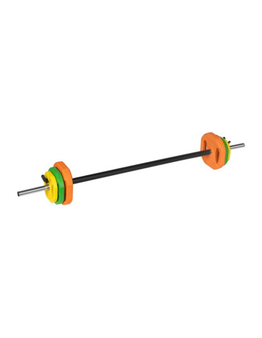 Sztanga składana z obciążeniem żeliwnym, gryf 140cm,  zestaw treningowy 20kg, rebel active