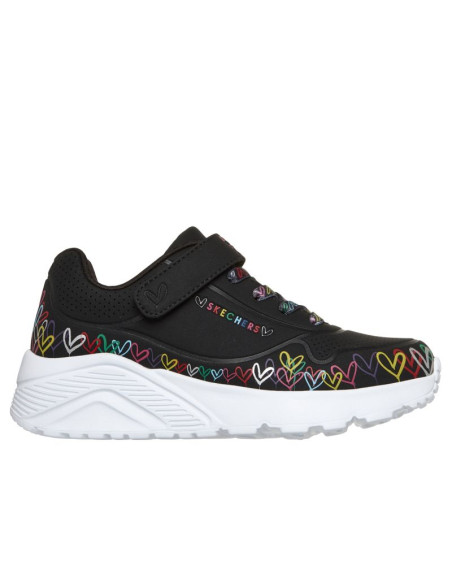 Skechers młodzieżowe sneakersy uno lite heart craze 314091l bkmt