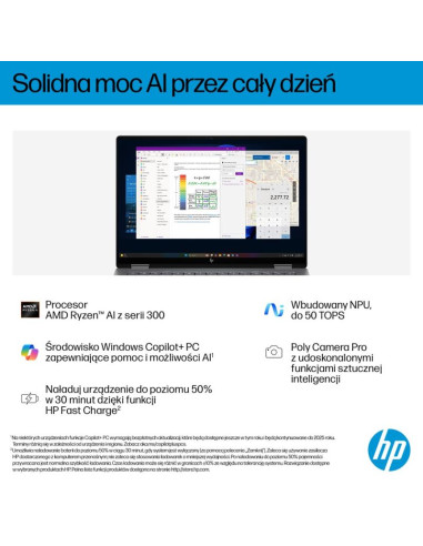 Hp omnibook x flip 2in1 14-fk0020nw ryzen ai 5 340 14"2k oled 300nits lbl glosy 16gb lpddr5x ssd512 radeon 840m cam5mp+ir  59wh 