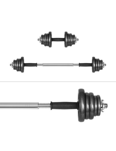 Rebel active hantle regulowane w walizce z gryfem, zestaw 20 kg