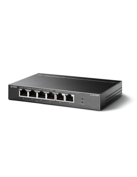 Tp-link tl-sf1006p łącza sieciowe nie zarządzany fast ethernet (10/100) obsługa poe czarny