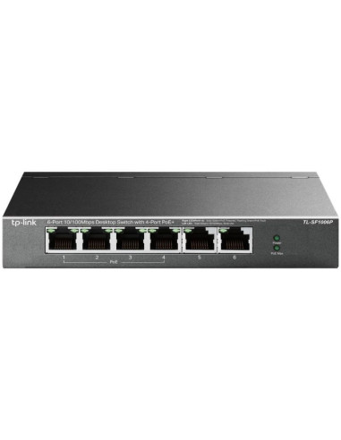 Tp-link tl-sf1006p łącza sieciowe nie zarządzany fast ethernet (10/100) obsługa poe czarny