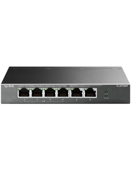 Tp-link tl-sf1006p łącza sieciowe nie zarządzany fast ethernet (10/100) obsługa poe czarny