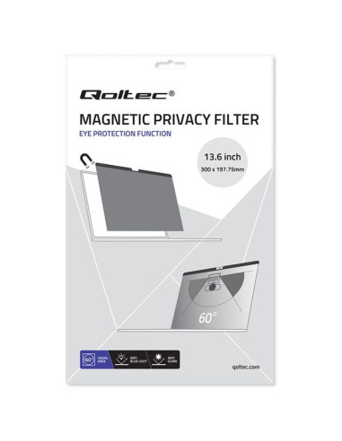 Qoltec filtr prywatyzujący do macbook air 13.6" | magnetyczny | ochrona wzroku