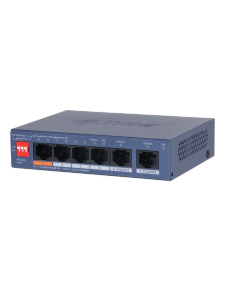 Dahua technology cs4006-4et2gt-60 przełącznik sieciowy zarządzany l2 gigabit ethernet (10/100/1000) obsługa poe niebieski
