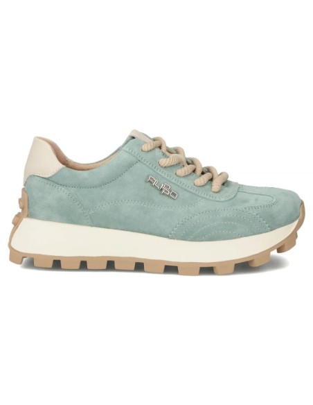Skórzane półbuty sneakersy na platformie zielone filippo dp7498