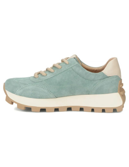 Skórzane półbuty sneakersy na platformie zielone filippo dp7498