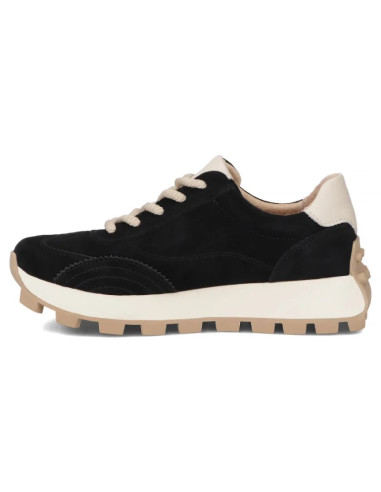 Skórzane półbuty sneakersy na platformie czarne filippo dp7498
