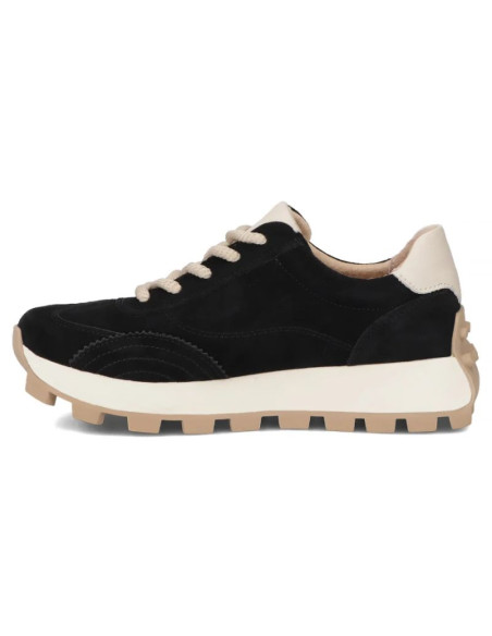 Skórzane półbuty sneakersy na platformie czarne filippo dp7498