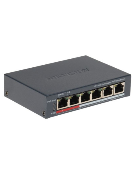 Switch poe ds-3e0106p-e/m(b) 4-portowy hikvision