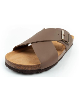 Bio bio buty laczki męskie klapki profilowane skóra naturalna brązowe 2