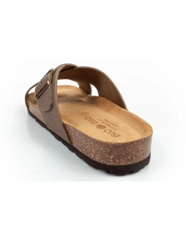Bio bio buty laczki męskie klapki profilowane skóra naturalna brązowe