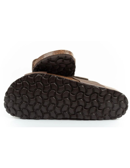 Bio bio buty laczki męskie klapki profilowane skóra naturalna brązowe