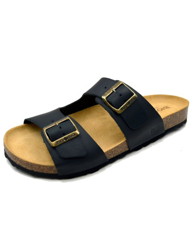 Bio bio buty laczki męskie klapki profilowane skóra naturalna czarne