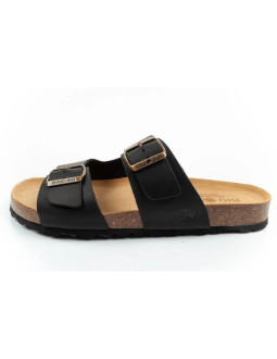 Bio bio buty laczki męskie klapki profilowane skóra naturalna czarne 2