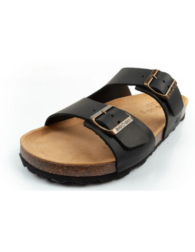Bio bio buty laczki męskie klapki profilowane skóra naturalna czarne