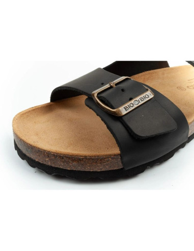 Bio bio buty laczki męskie klapki profilowane skóra naturalna czarne