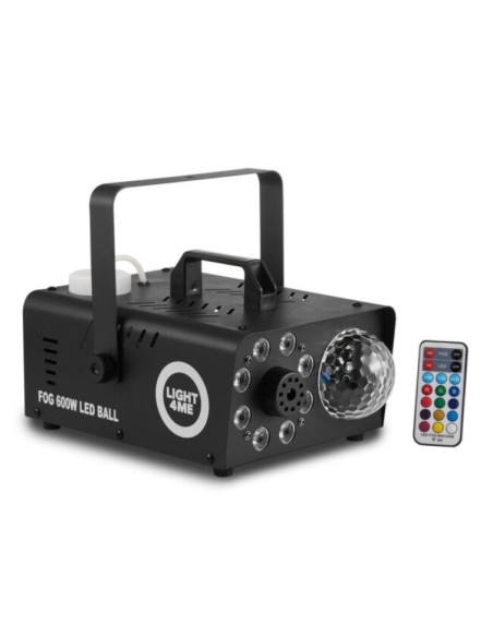 Light4me fog 600w led ball - wytwornica dymu/mgły efekt podświetlenia dymu/kula dyskotekowa, pilot bezprzewodowy