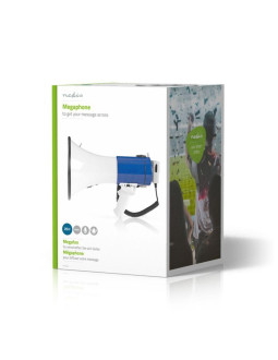 Megafon nedis 1500m 135db niebieski/biały