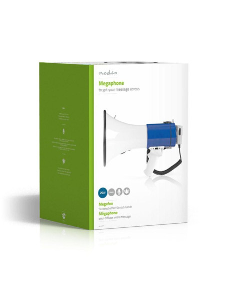 Megafon nedis 1500m 135db niebieski/biały