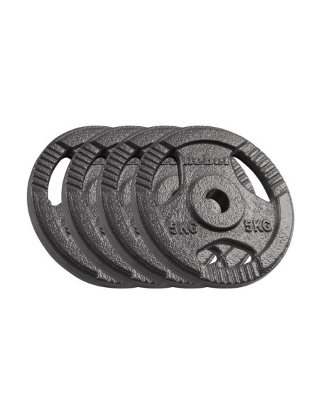Zestaw obciążeń żeliwnych 4x5kg, otwór 31mm, talerz z uchwytami, rebel active