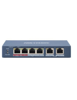 Hikvision ds-3e0106hp-e łącza sieciowe nie zarządzany fast ethernet (10/100) obsługa poe niebieski