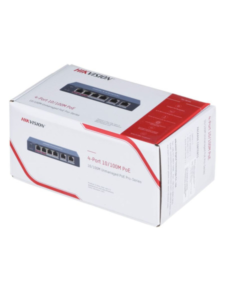 Hikvision ds-3e0106hp-e łącza sieciowe nie zarządzany fast ethernet (10/100) obsługa poe niebieski
