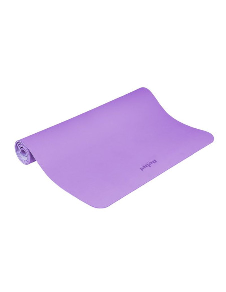 Mata gimnastyczna do ćwiczeń joga, pilates, fitness, 200x115cm, grubość 1cm, materiał tpe, fioletowa, rebel active