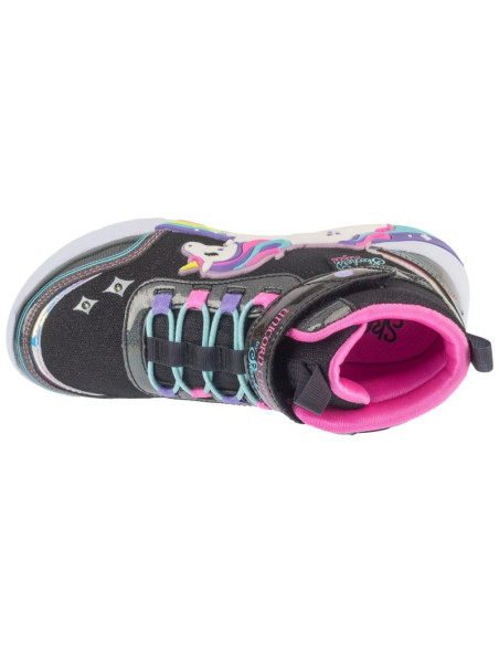 Skechers s-lights: unicorn chaser - jumping magic 303302l-bkmt czarne 28