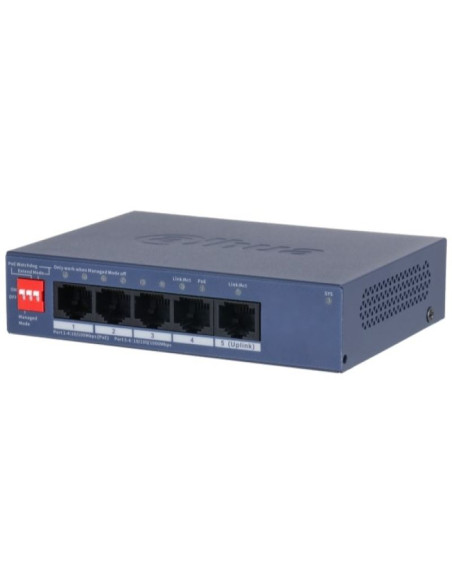 Dahua technology cs4005-4et1gt-36 przełącznik sieciowy zarządzany l2 gigabit ethernet (10/100/1000) obsługa poe niebieski