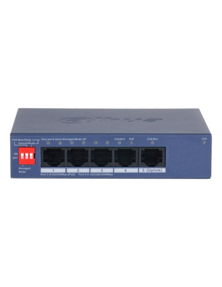 Dahua technology cs4005-4et1gt-36 przełącznik sieciowy zarządzany l2 gigabit ethernet (10/100/1000) obsługa poe niebieski