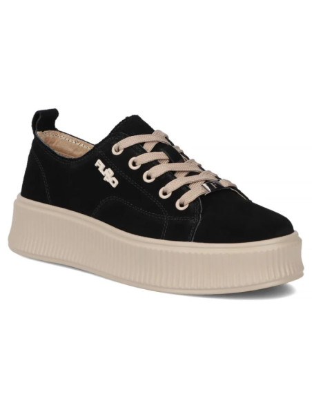 Skórzane półbuty sneakersy na platformie czarne filippo dp6122