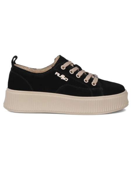 Skórzane półbuty sneakersy na platformie czarne filippo dp6122
