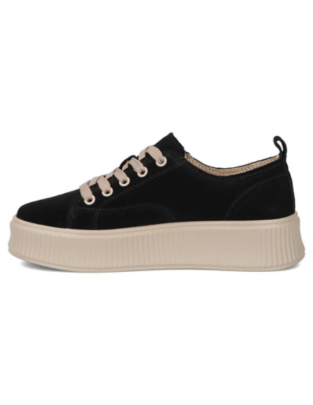 Skórzane półbuty sneakersy na platformie czarne filippo dp6122