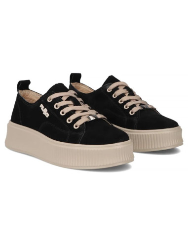 Skórzane półbuty sneakersy na platformie czarne filippo dp6122