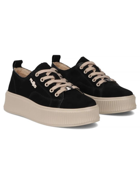 Skórzane półbuty sneakersy na platformie czarne filippo dp6122