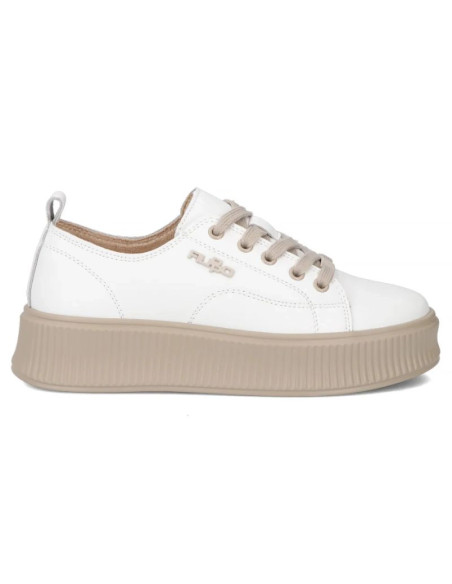 Skórzane półbuty sneakersy na platformie białe filippo dp6122