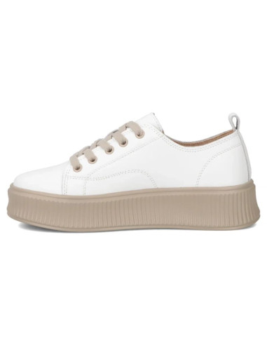 Skórzane półbuty sneakersy na platformie białe filippo dp6122