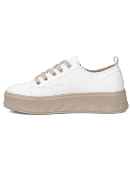 Skórzane półbuty sneakersy na platformie białe filippo dp6122