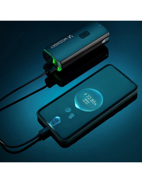 Lampka rowerowa przednia wozinsky + kabel usb-c (3000 lm)  - czarna