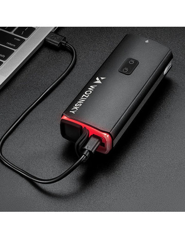 Lampka rowerowa przednia wozinsky + kabel usb-c (3000 lm)  - czarna