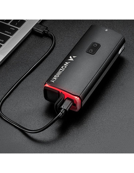 Lampka rowerowa przednia wozinsky + kabel usb-c (3000 lm)  - czarna