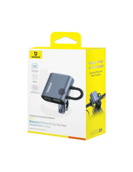 Pompka elektryczna baseus primetrip series z cyfrowym wyświetlaczem do rowerów - czarna