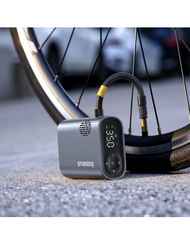 Pompka elektryczna baseus primetrip series z cyfrowym wyświetlaczem do rowerów - czarna