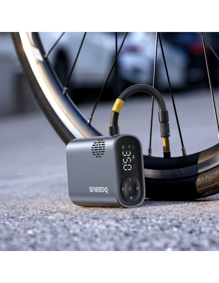 Pompka elektryczna baseus primetrip series z cyfrowym wyświetlaczem do rowerów - czarna