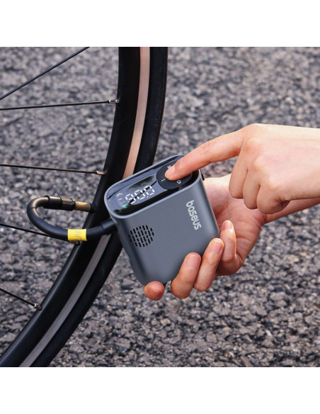Pompka elektryczna baseus primetrip series z cyfrowym wyświetlaczem do rowerów - czarna