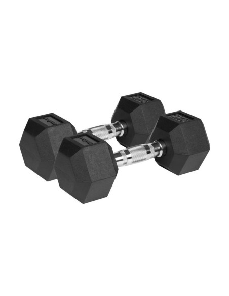 Hantle żeliwne gumowane hex 2x9 kg rebel active