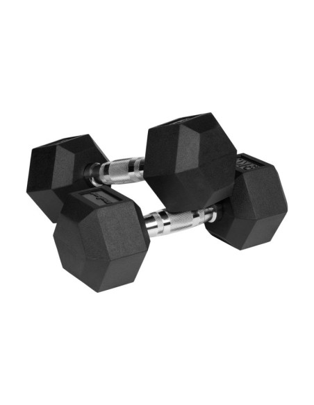 Hantle żeliwne gumowane hex 2x9 kg rebel active