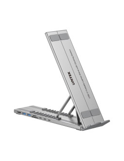 Unitek podstawka pod laptop regulowana + hub usb-c/a, hdmi 2.0, pd 100w 2