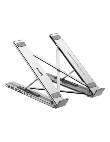 Unitek podstawka pod laptop regulowana + hub usb-c/a, hdmi 2.0, pd 100w